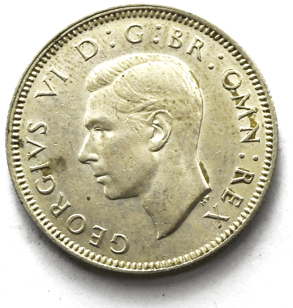 1942 Great Britain Silver One Shilling Coin KM# 854