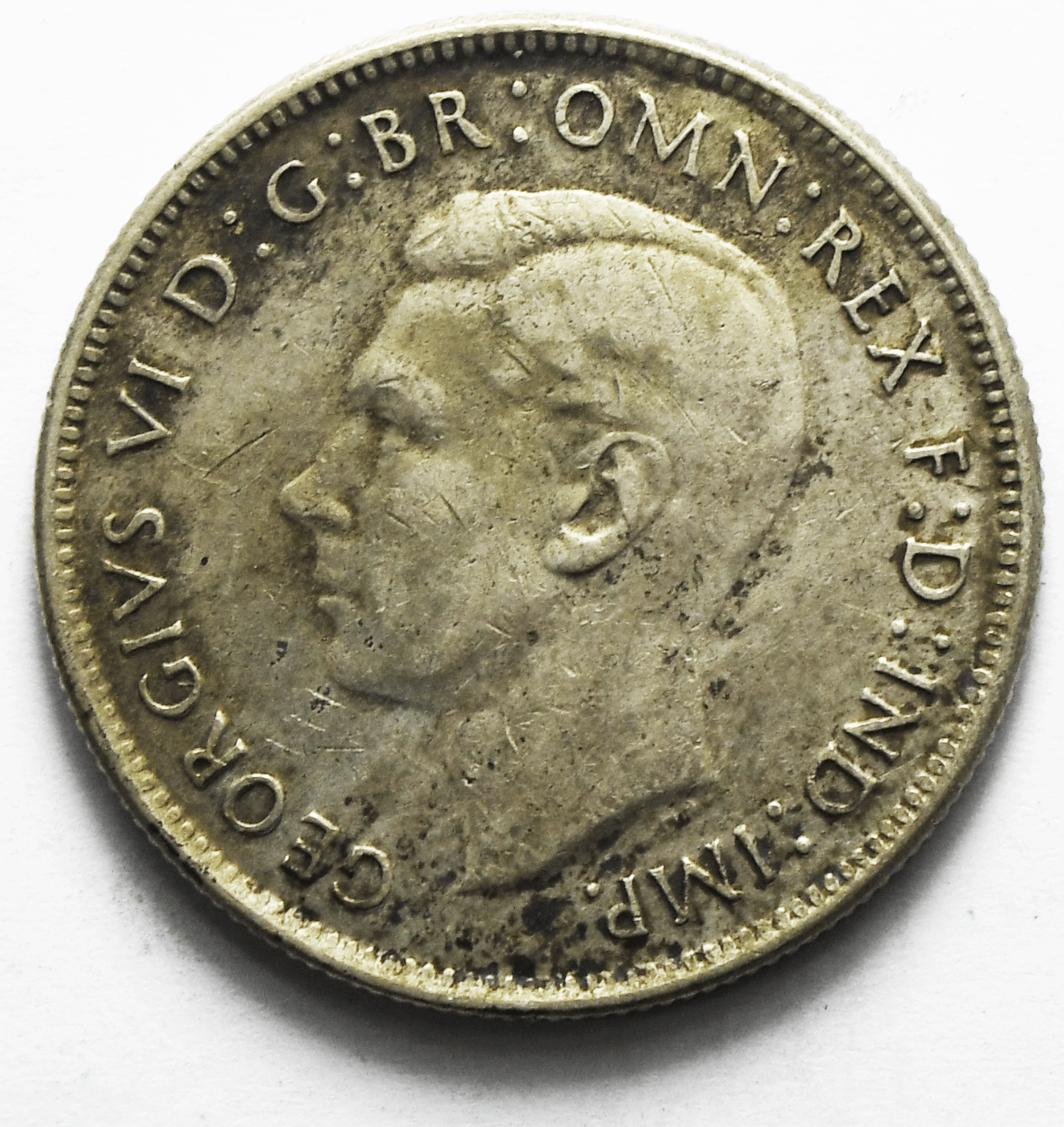 1944 m Australia Florin Silver Coin KM# 40