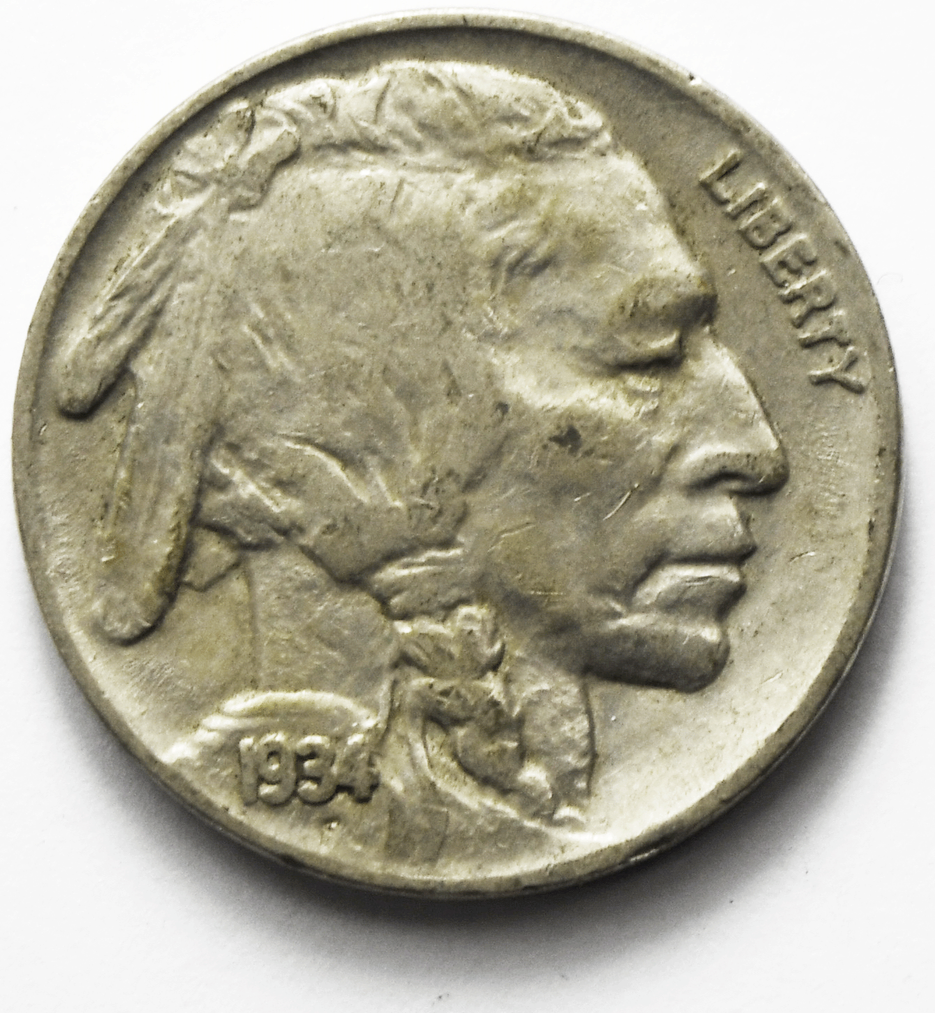 1934 5c Buffalo Nickel Five Cents Philadelphia