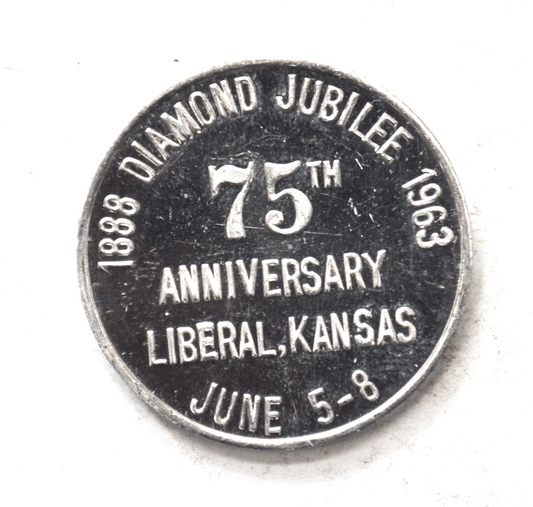 1963 Liberal Kansas Jubilee 75th Anniversary Aluminum Pancake Hub 5c Trade 29mm