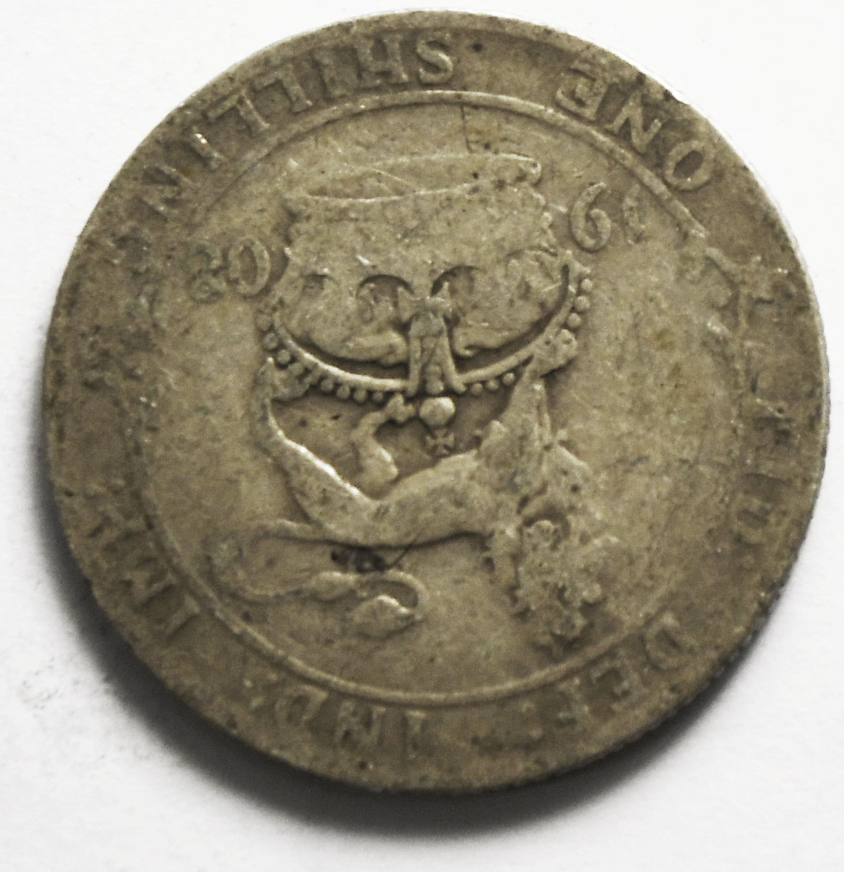 1908 Great Britain Silver One Shilling Coin KM# 800