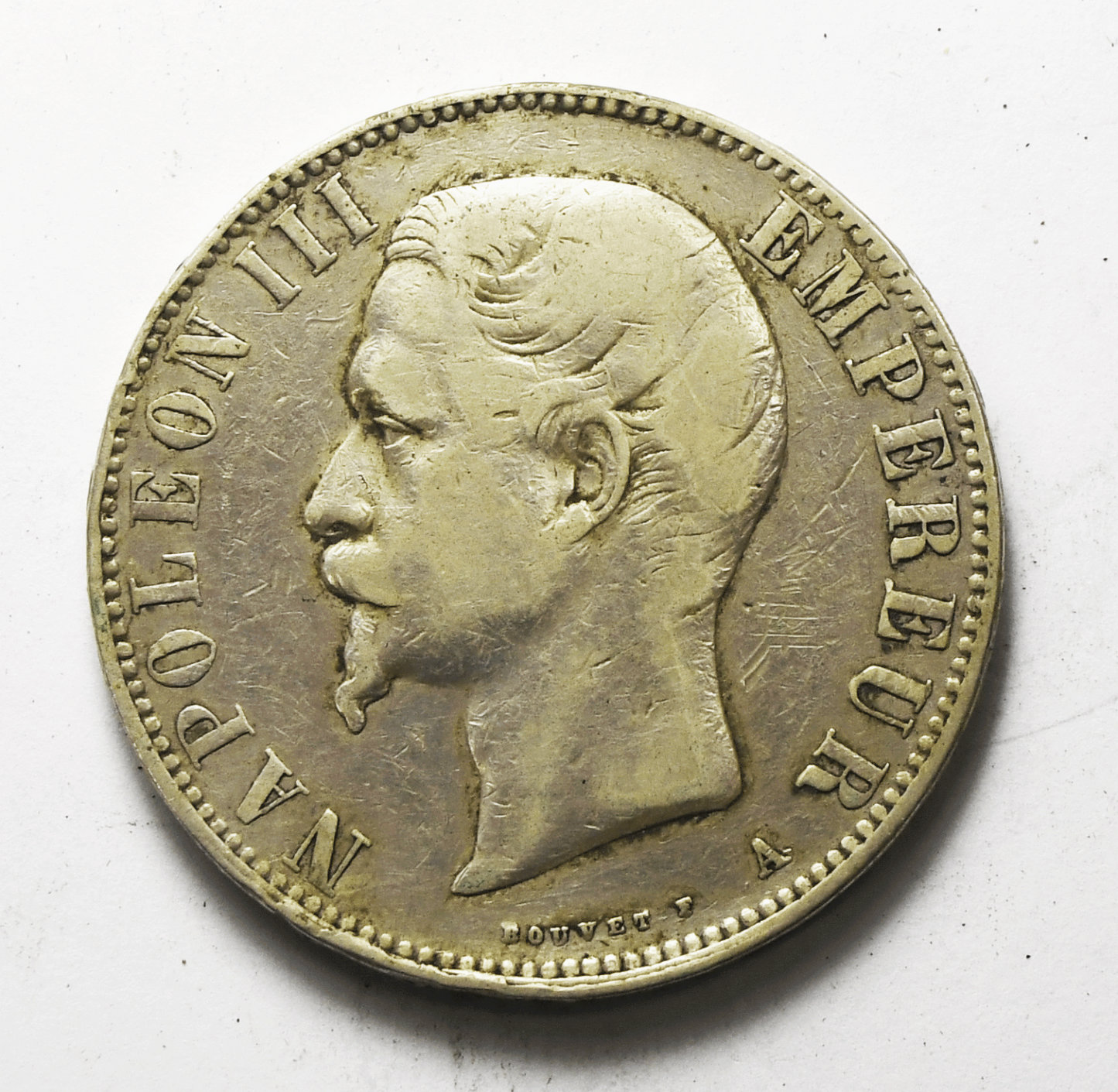 1855 A France 5 Five Francs Silver Coin KM# 782.1