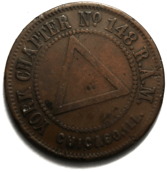 Chicago Illinois Masonic Copper Penny 31mm Chapter 148    29mm