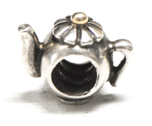 Pandora Sterling Silver & 14k Teapot Tea Pot Bead 790250
