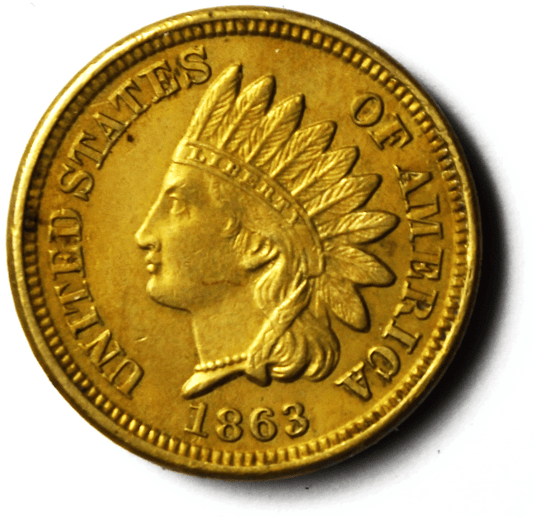 1863 1c Indian Head Penny One Cent US Philadelphia