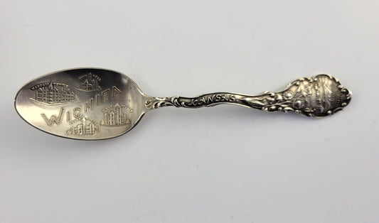 Wichita Kansas Sterling  Silver 5 5/8" Souvenir Spoon .72oz. City Hall
