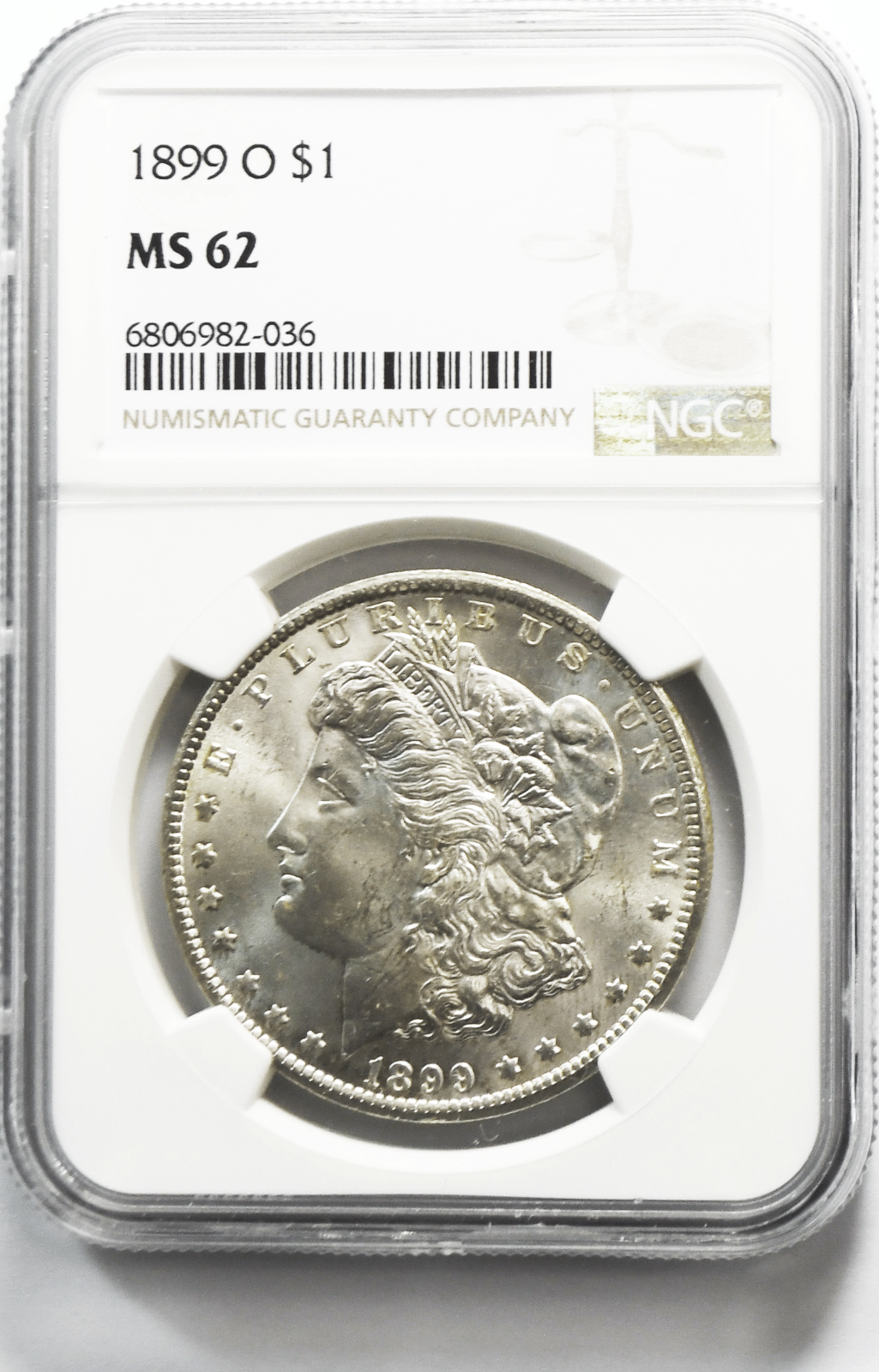 1899 O $1 Morgan Silver Dollar MS62 NGC Uncirculated New Orleans