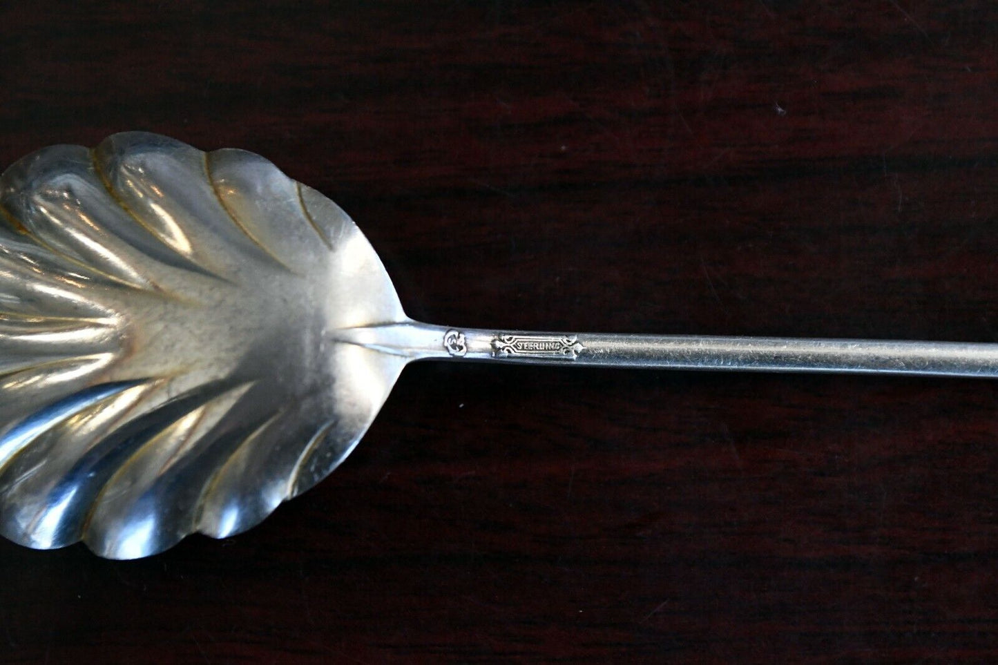 Loop Handle from International Sterling Silver Shell 5 1/4" Sugar Spoon .47 oz.