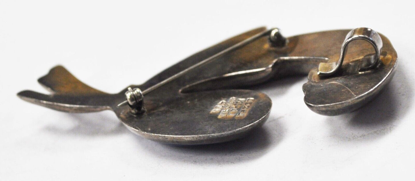Sterling Silver Lapis Teardrop Lace Bushel Brooch Pin 78mm x 43mm