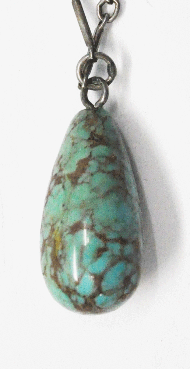 Sterling Silpada Turquoise Teardrop 20mm Pendant 2mm 20" Necklace