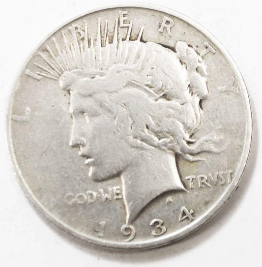 1934 D $1 Peace Silver One Dollar US Denver