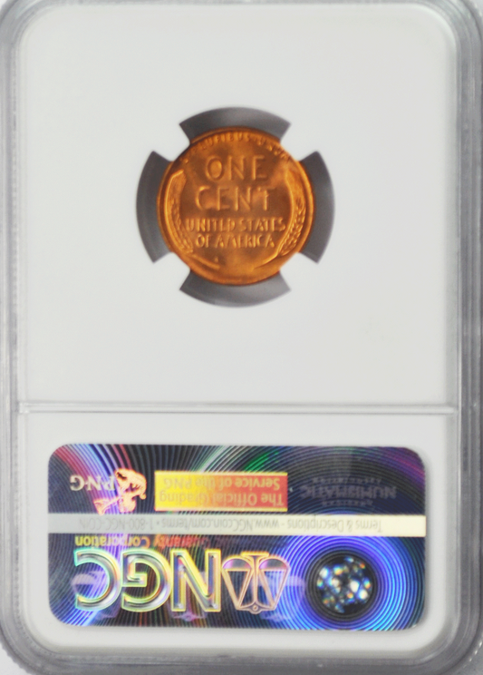 1955 1c Lincoln One Cent Wheat Cent NGC MS 66 RD Brilliant Uncirculated