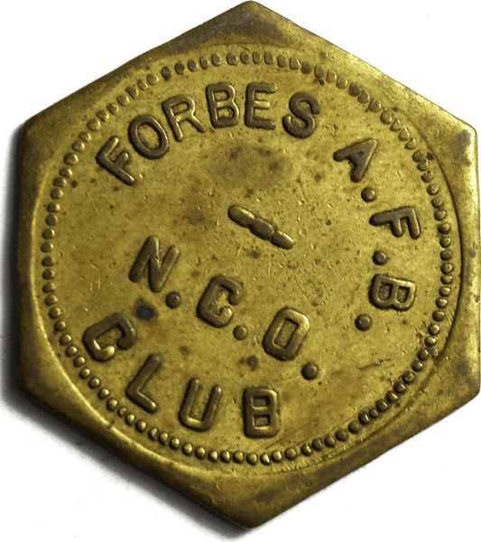 Forbes Airforce Base Kansas AFO NCO Club Hexagon Token 25c 23mm