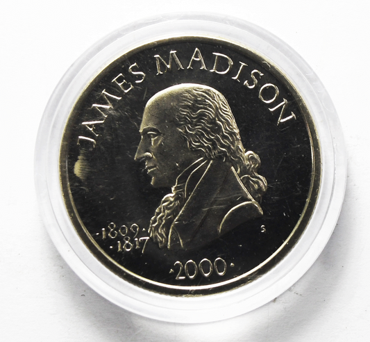 2000 S Liberia 5 Five Dollars Copper Nickel Coin Gem Unc James Madison