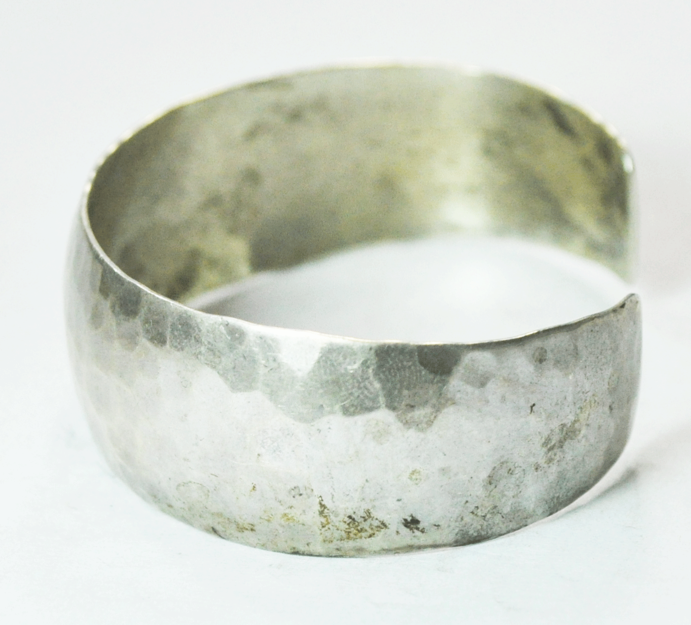 Sterling Silver Sarah Cly Hammered Cuff Bracelet 20mm 7" Wrist 22.4g