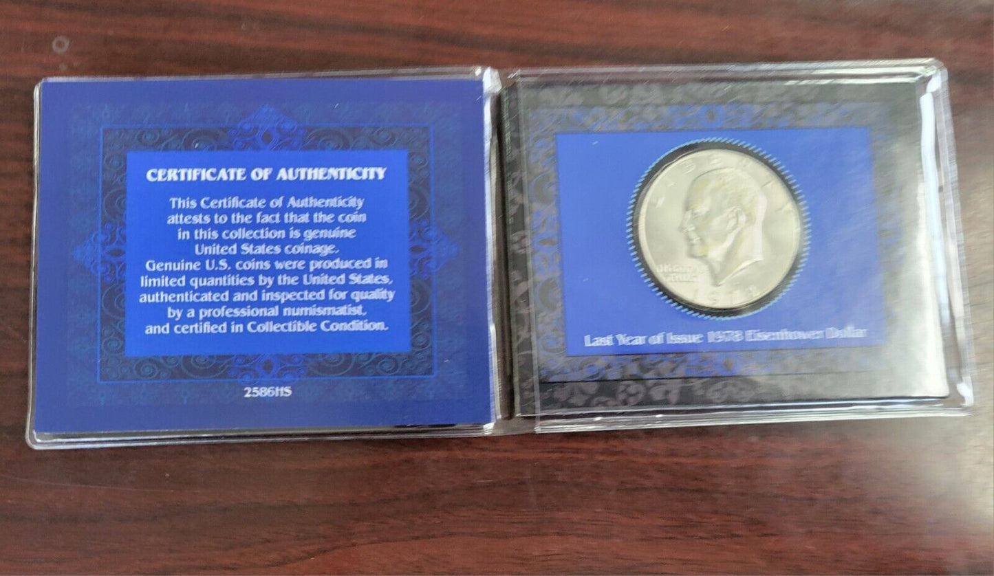Last Year of Issue 1978 Eisenhower Dollar with COA & Booklet