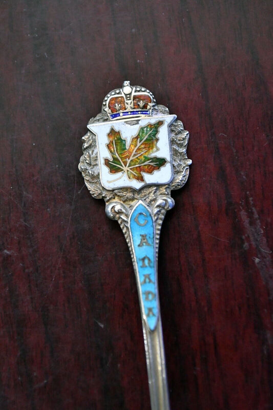The Penetanguishene Canada Enameled Sterling Silver 4 1/4" Souvenir Spoon .5oz.
