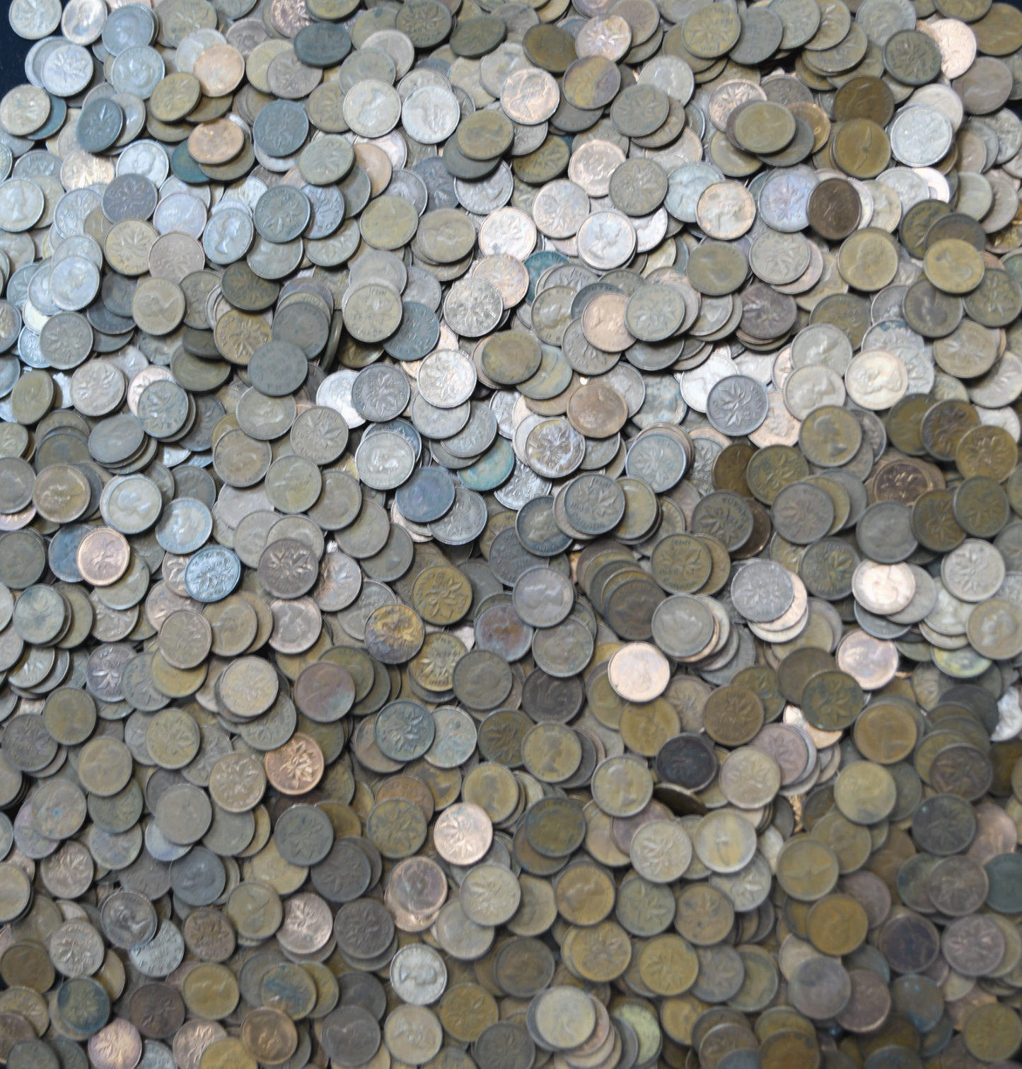 1921-1996 1c Canada Small One Cent Lot Bag of 5000 Bronze Pennies 35lbs