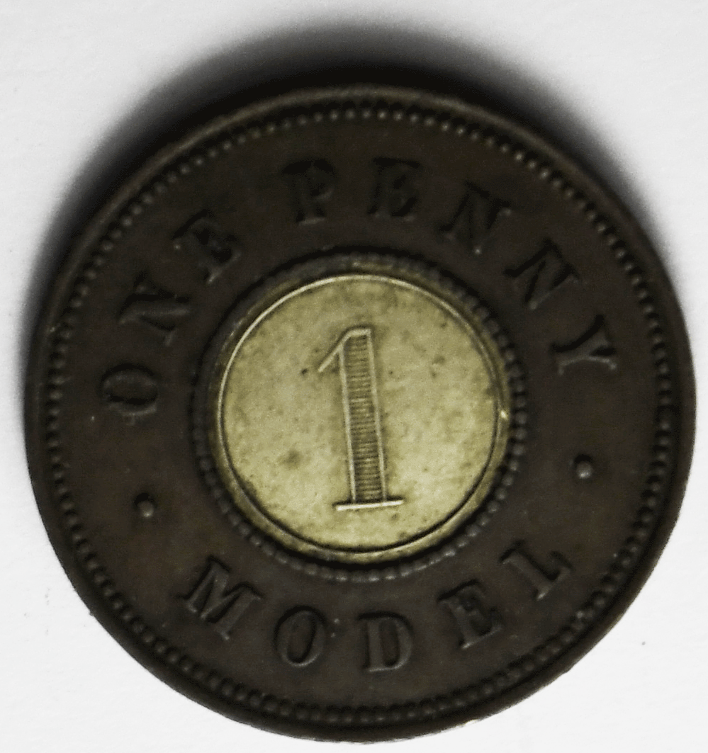 ND (1844) Great Britain One Penny Victoria Model 22.5mm