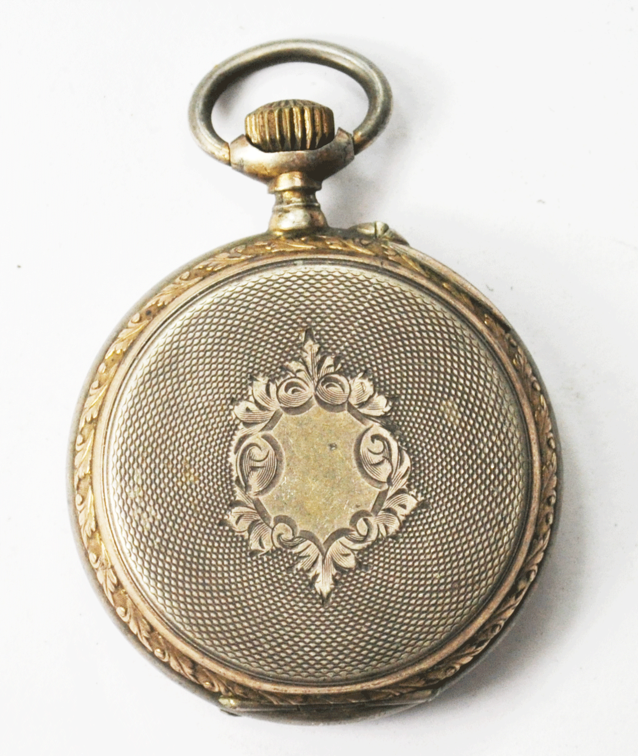 Swiss Cylindre 10R 800 Silver Colorful Dial OF Not Running Pocket Watch 43mm