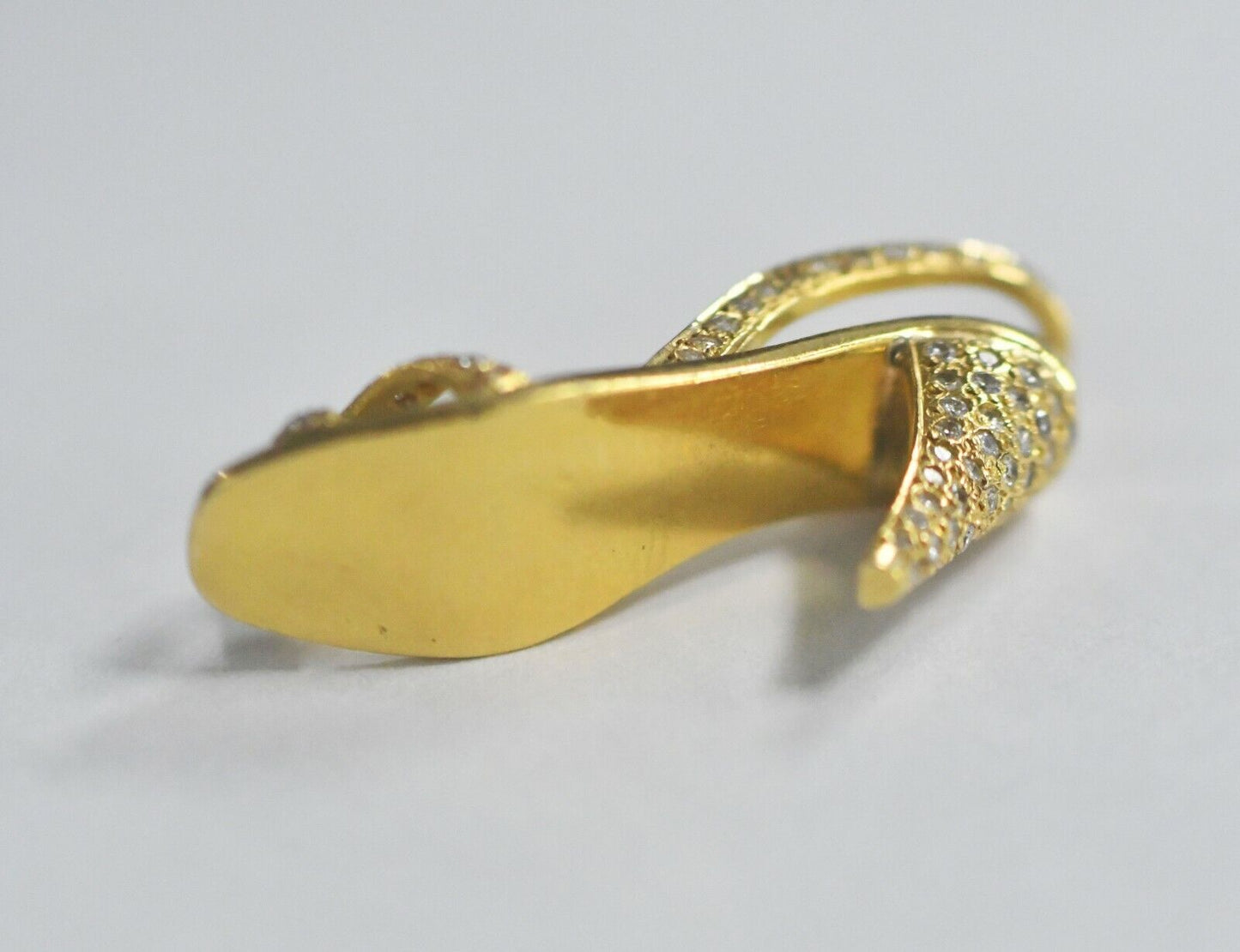 Fancy 14k Yellow Gold & 1ctw. Diamond Ladies Heel Shoe Pendant 6.2 grams 1" Wide
