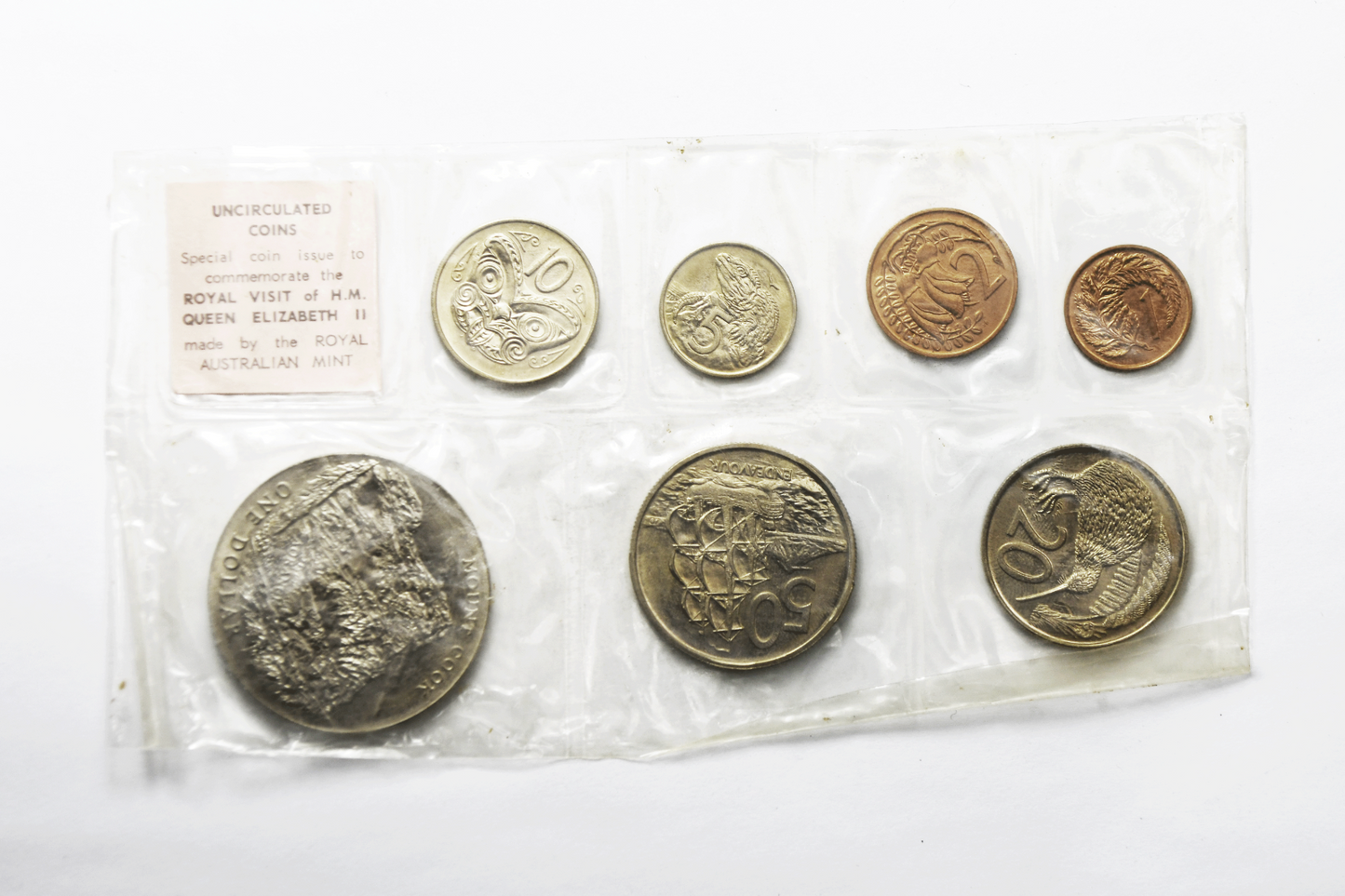 1969 Cook Commemorative New Zealand 7 Uncirculated Coin Set
