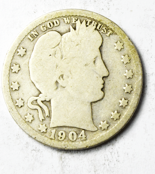 1904 O 25c Barber Silver Quarter Dollar Twenty Five Cents New Orleans