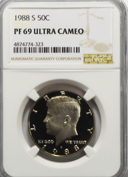 1988 S 50c Kennedy Half Dollar NGC PF69 Ultra Cameo Proof San Francisco