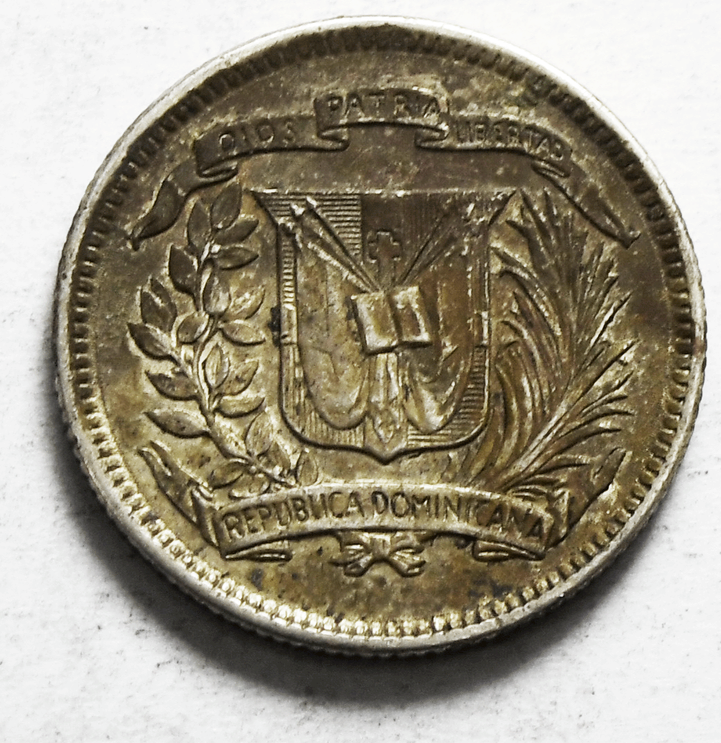 1952 Dominican Republic 10 Ten Centavos KM# 19 Silver Coin