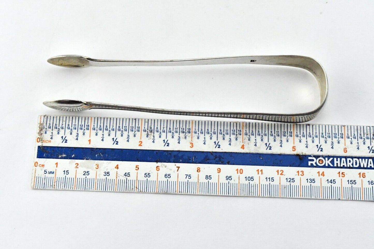 Vintage British Made Sterling Silver 5 1/2" Sugar Tongs .91oz.