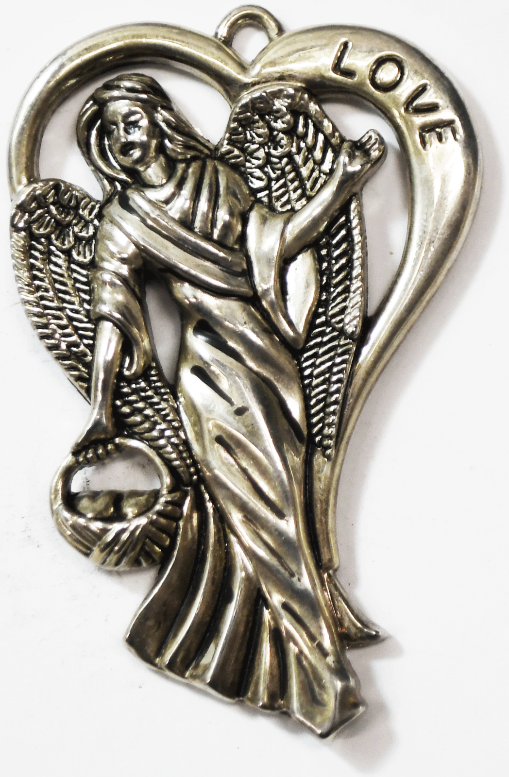 3 Gorham Silverplated Angel Christmas X-Mas 3" Ornaments Peace Hope Love