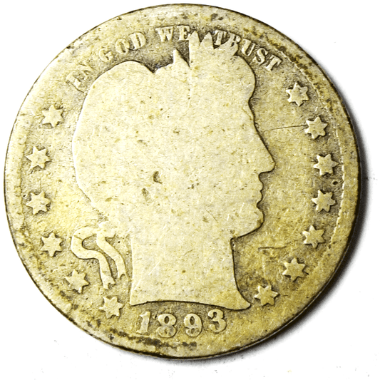 1893 S 25c Barber Silver Quarter Dollar Twenty Five Cents San Francisco