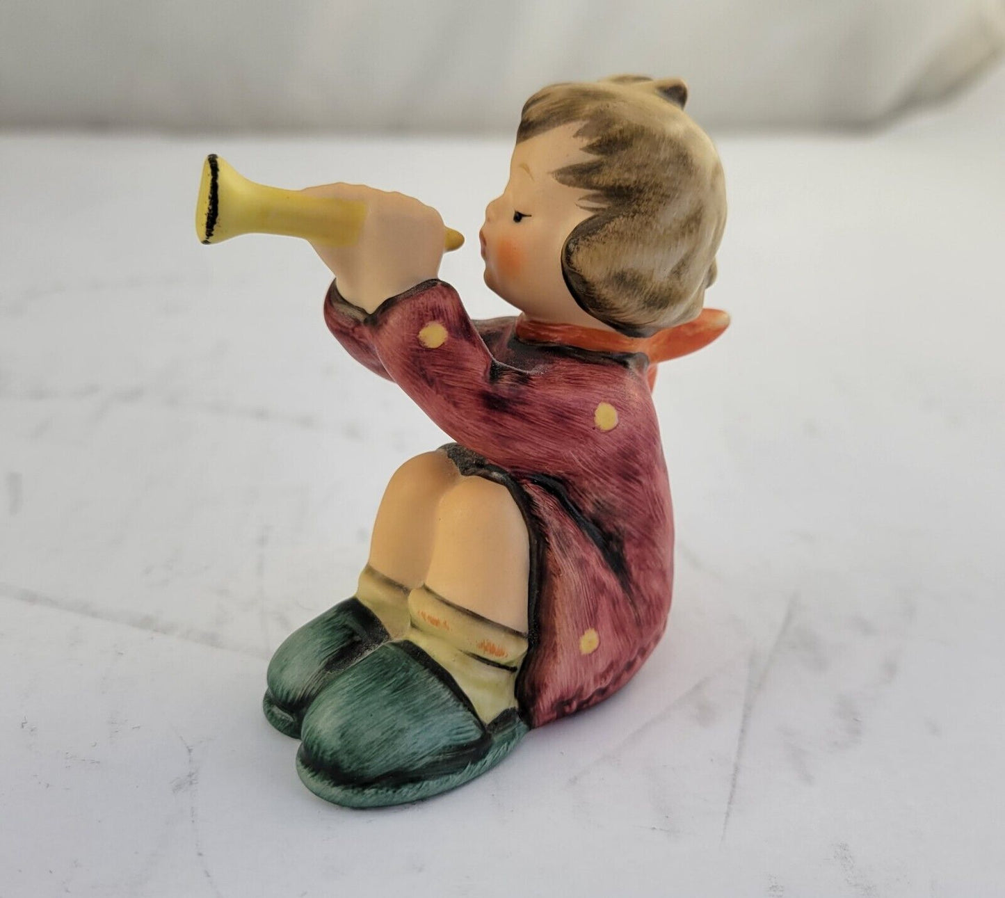 Hummel Goebel #391 Girl Playing Horn Trumpet Figurine 1968 Germany TMK 7