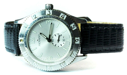 Men's Movado Gentry 84 N2 1890 Silver Dial 37mm SS Wristwatch Swiss Quartz