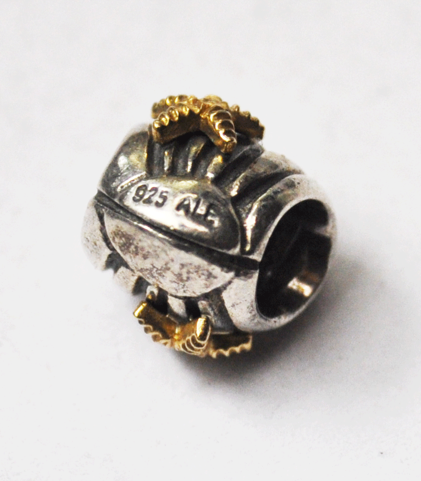 Sterling Silver Pandora Two Tone 14k Starfish Shell Bead 790249 10mm