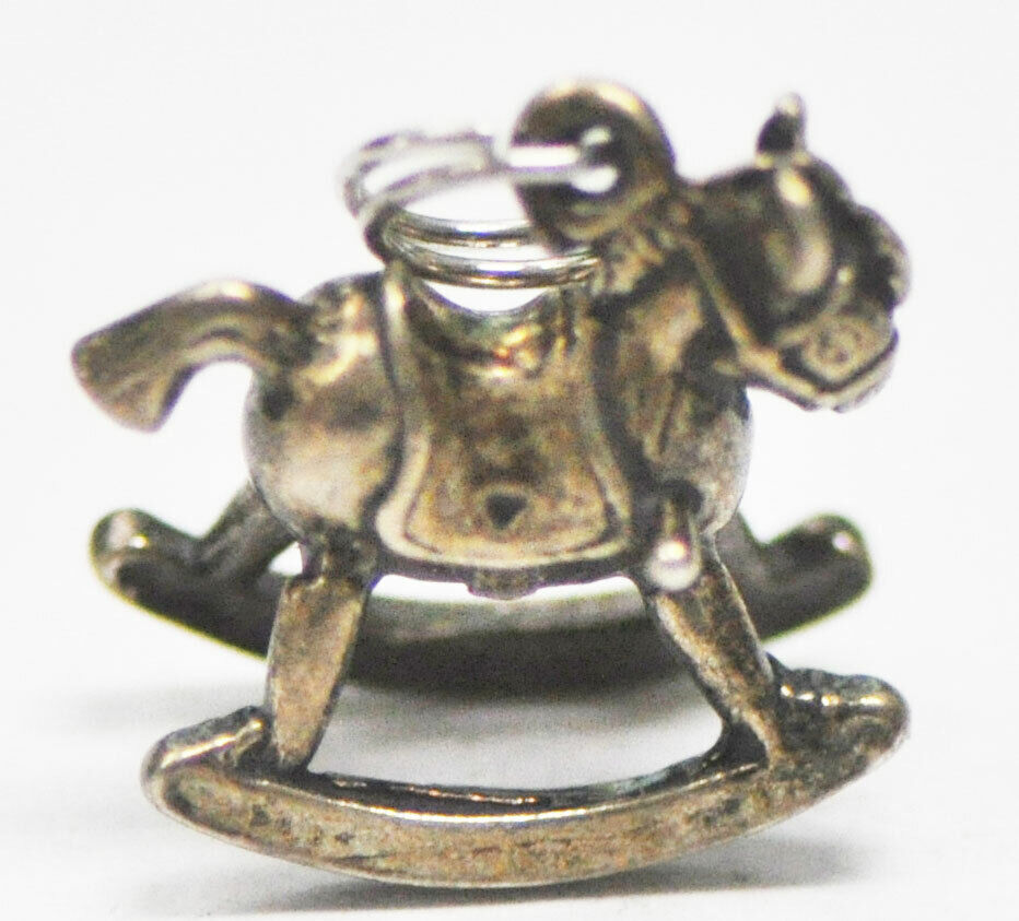 Sterling Silver 86 Rocking Horse Charm Christmas Toy 18mm