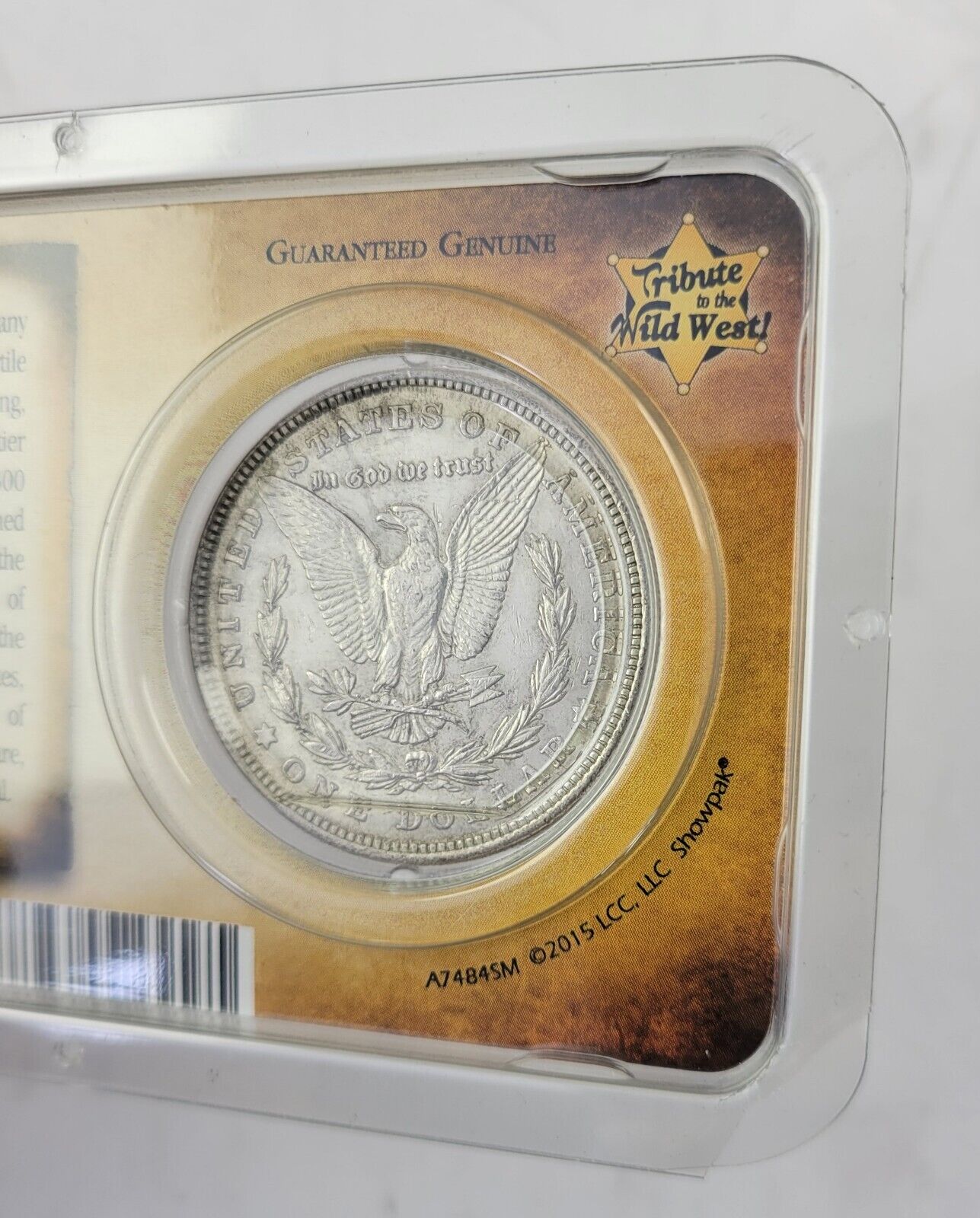 1921 P Morgan Silver Dollar in Littleton holder Wagon Trails