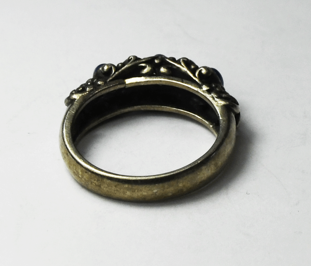 Sterling Silver Carolyn Pollack Turquoise Lapis Ring 7mm Size 8-1/4