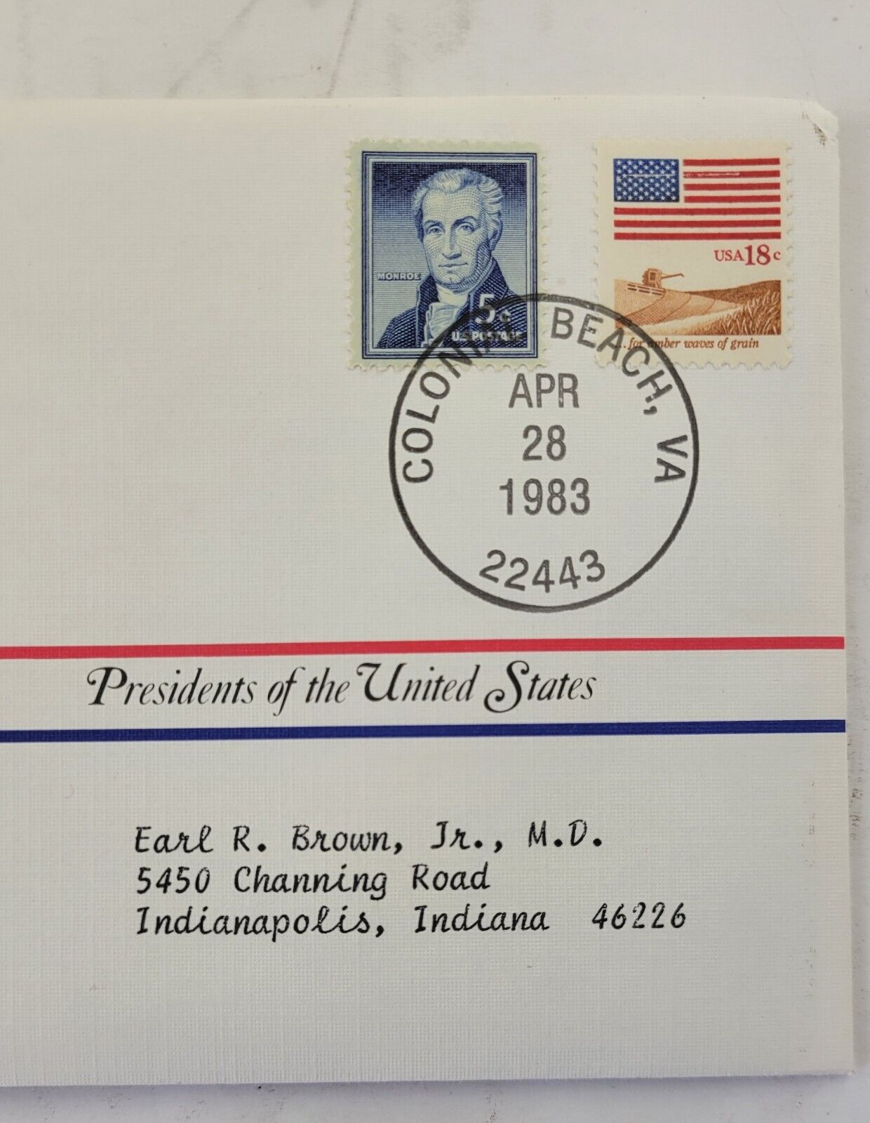 James Monroe Presidential Covers Medal Postal Commemorative Society Gold Plated