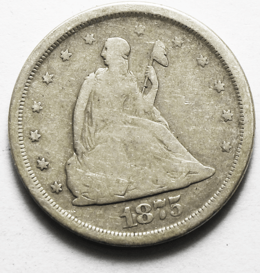 1875 S 20c Seated Liberty Silver Quarter Dollar Twenty Five Cents San Francisco