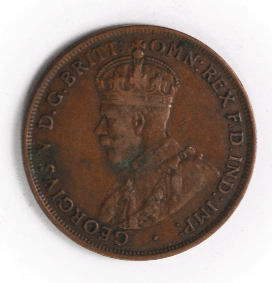 1929 Australia Penny KM# 23 Bronze Coin
