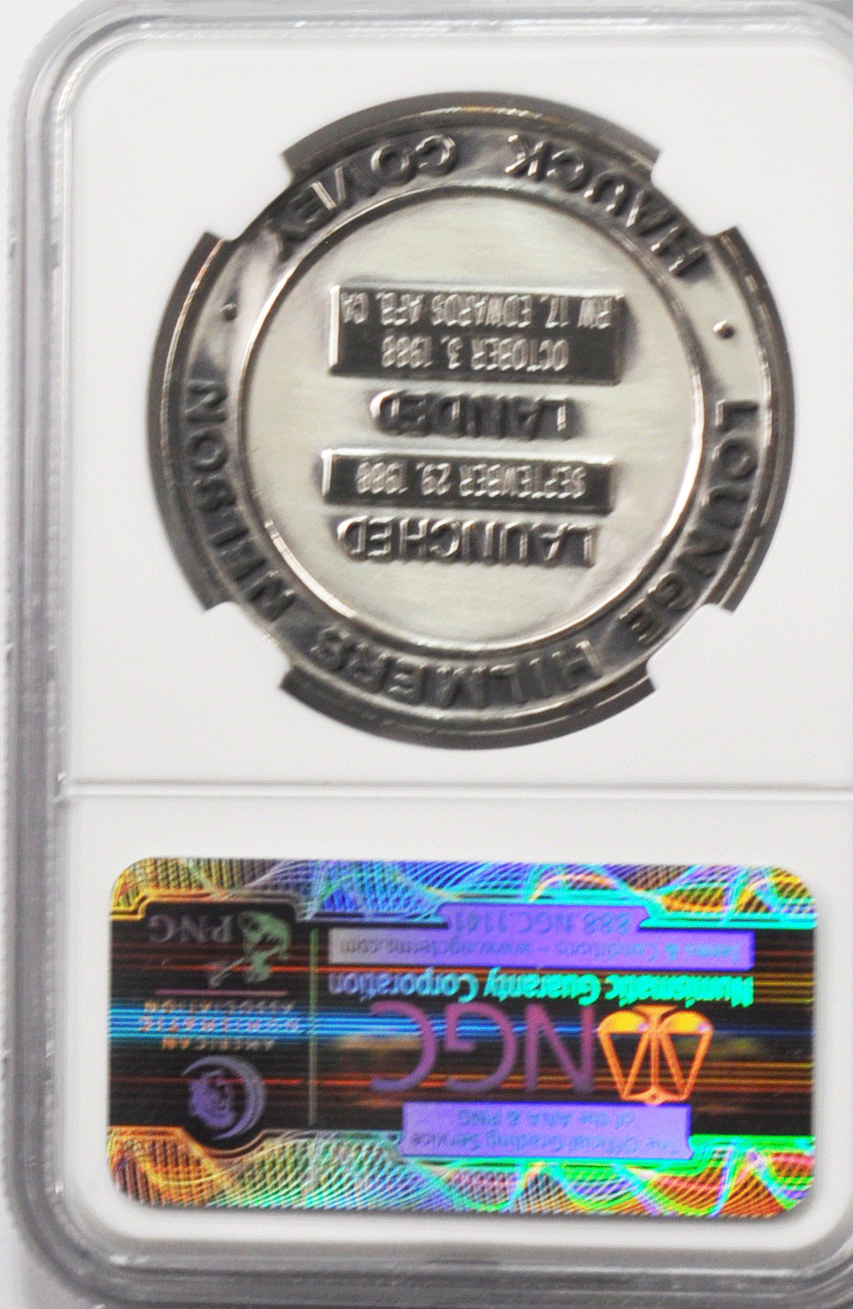 1988 STS-26 Robbins Space Silver Medal Unflown #132 NGC MS67 Discovery