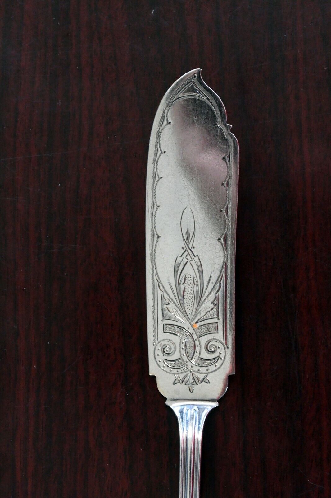 Cottage by Gorham Sterling Flat Handle Bright Cut Master Butter Spreader 1.33oz.