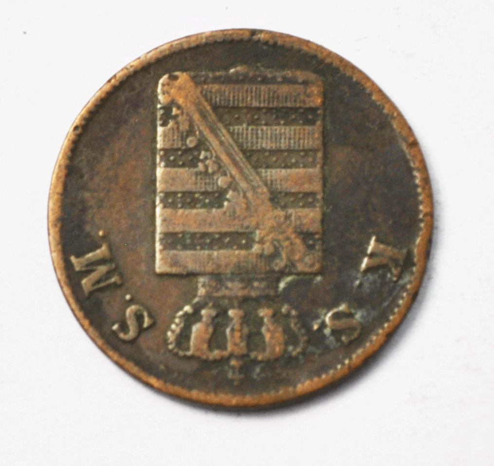 1846 E German States Saxony Albertine 2 Two Pfennig KM# 1157 Low Mintage