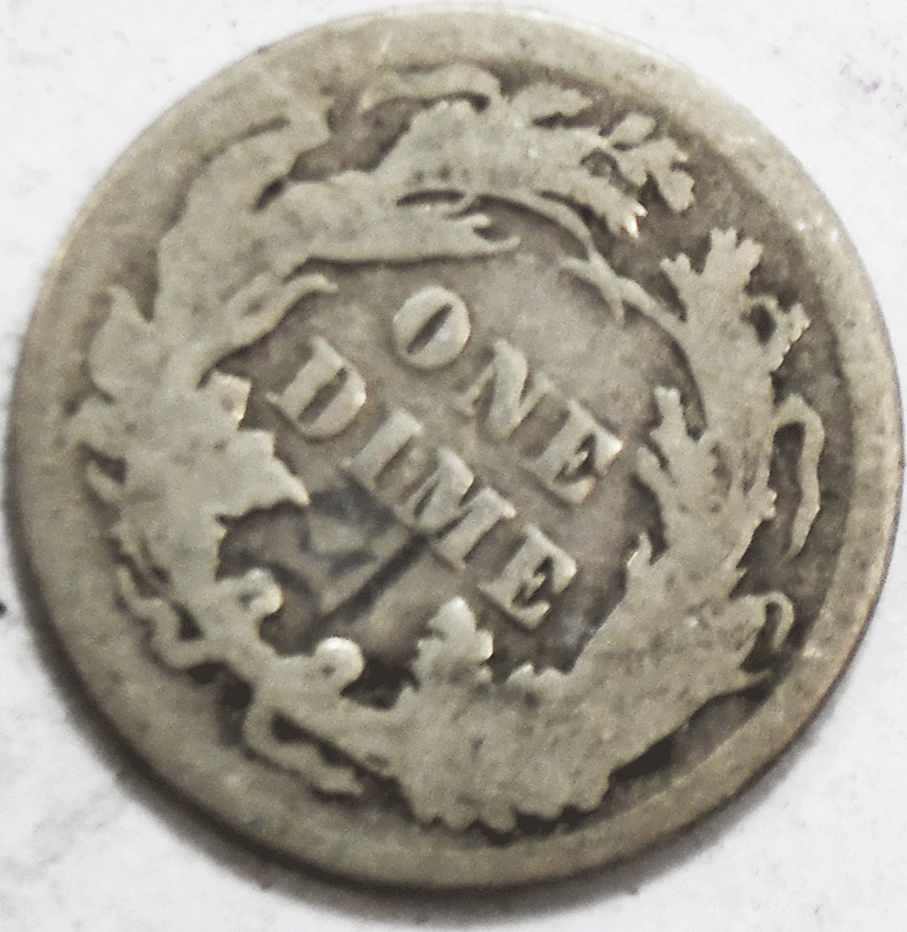 1890 10c Seated Silver Dime Ten Cents Philadelphia
