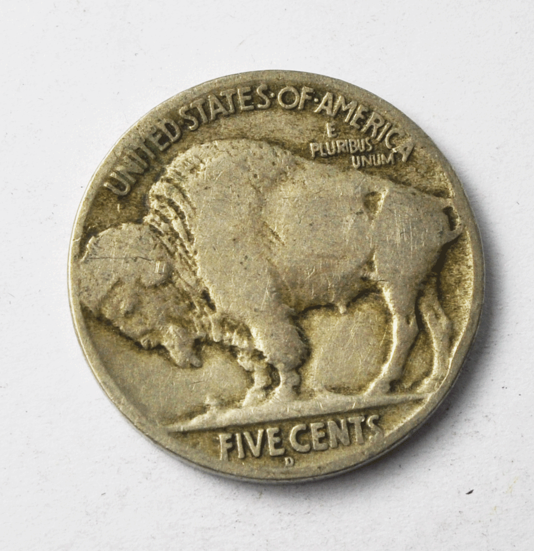 1928 D 5c Buffalo Nickel Five Cents US Denver Rare