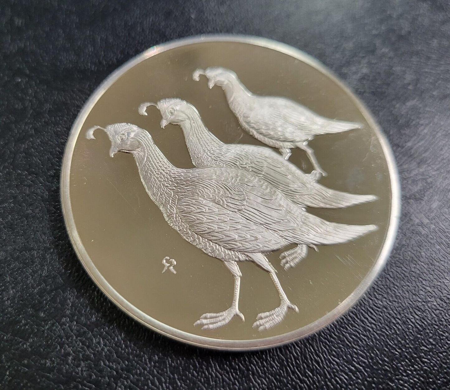 1973 California Quail 2.1oz. Franklin Mint Solid Sterling Silver No.32