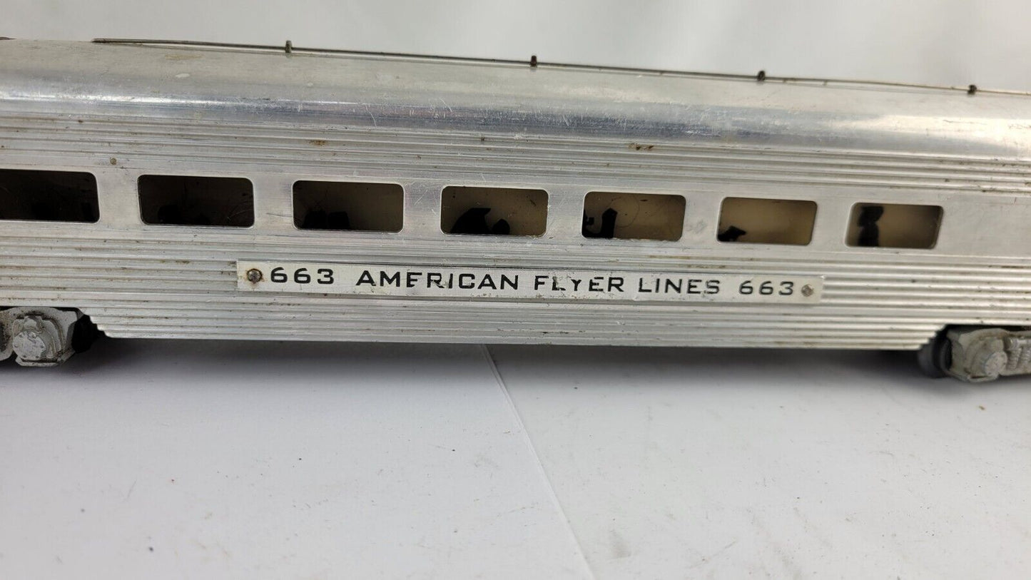 American Flyer 663 Aluminum Streamline Observation Passenger S-Gauge 1950s