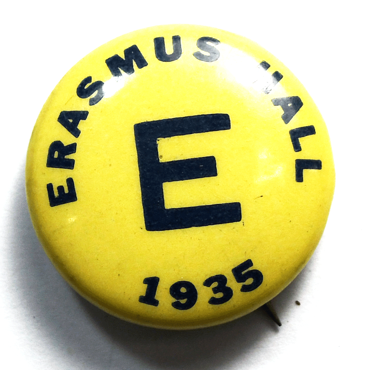 1935 Erasmus Hall School Brooklyn NY Cello Pinback Klimpl Medal Co 22mm