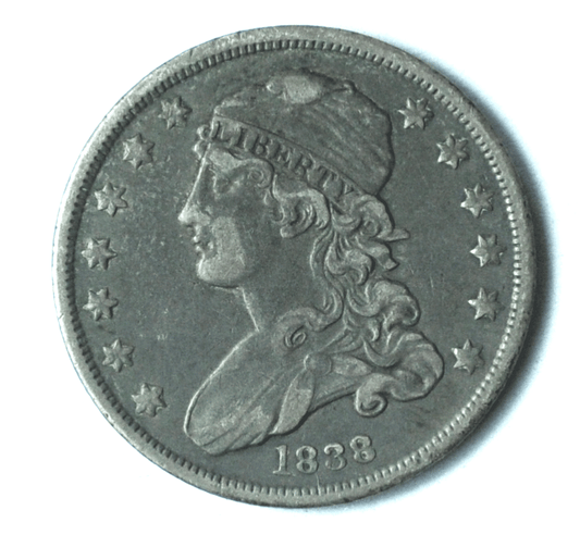 1838 25c Capped Bust Quarter Dollar Twenty Five Cents Philadelphia